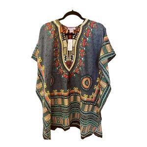 Royal Paisley Bold Print Caftan, One Size, Multi-Colored, Made in India,…